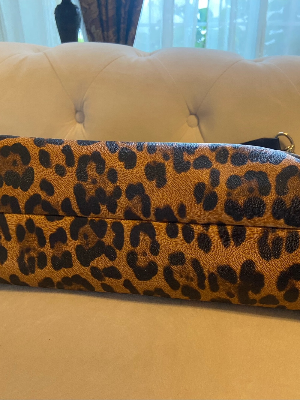 Dooney & Bourke Leopard Print Shoulder Bag in Brown and Black - Picture 8 of 10